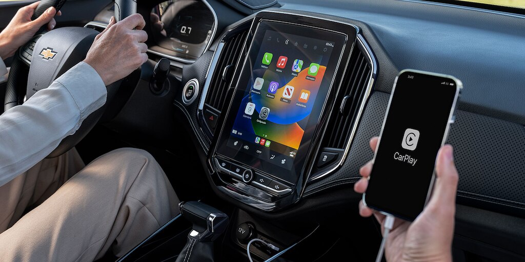  Vista interna Chevrolet Captiva 2025 con tecnología Smartphone integration con Apple Carplay y Android Auto